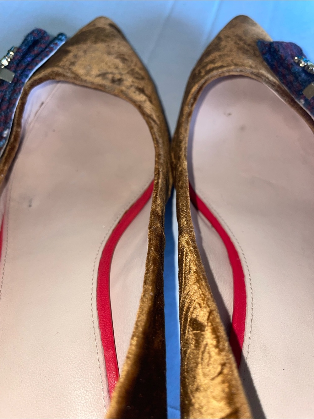 Cole Haan Brown Velvet Pointed-Toe Embellished Heels - Picture 6 of 9